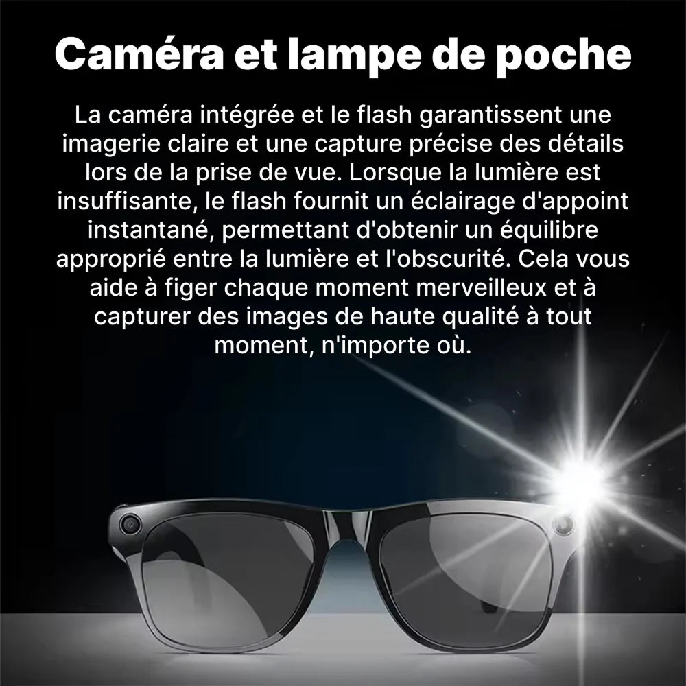 Lunettes Connectées JensonPro – Caméra HD, Audio Immersif & Assistant IA