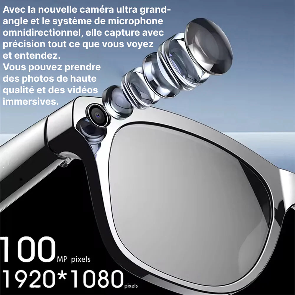 Lunettes Connectées JensonPro – Caméra HD, Audio Immersif & Assistant IA
